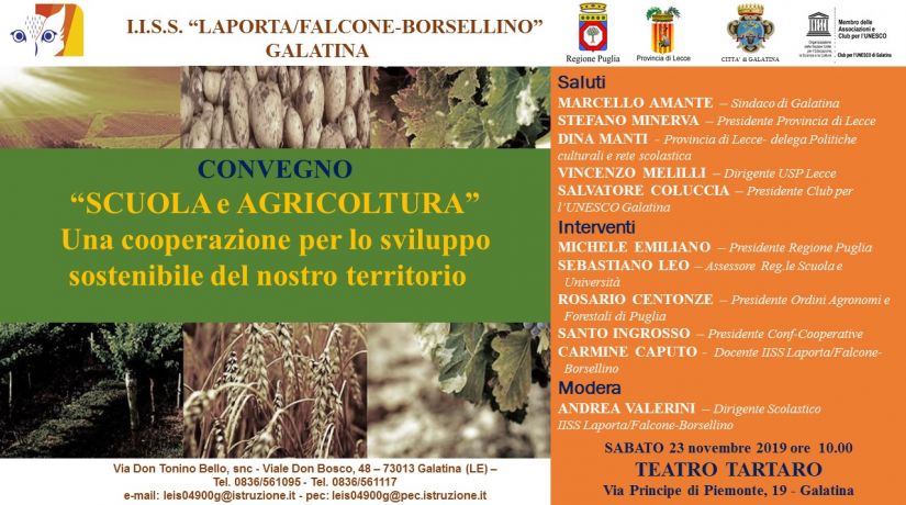 Convegno "Scuola e agricoltura" - Galatina 23.11.2019